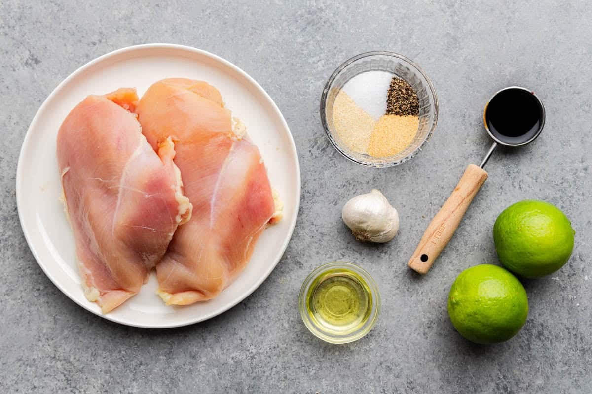 Ingredients used for Air Fryer Garlic Lime Chicken.