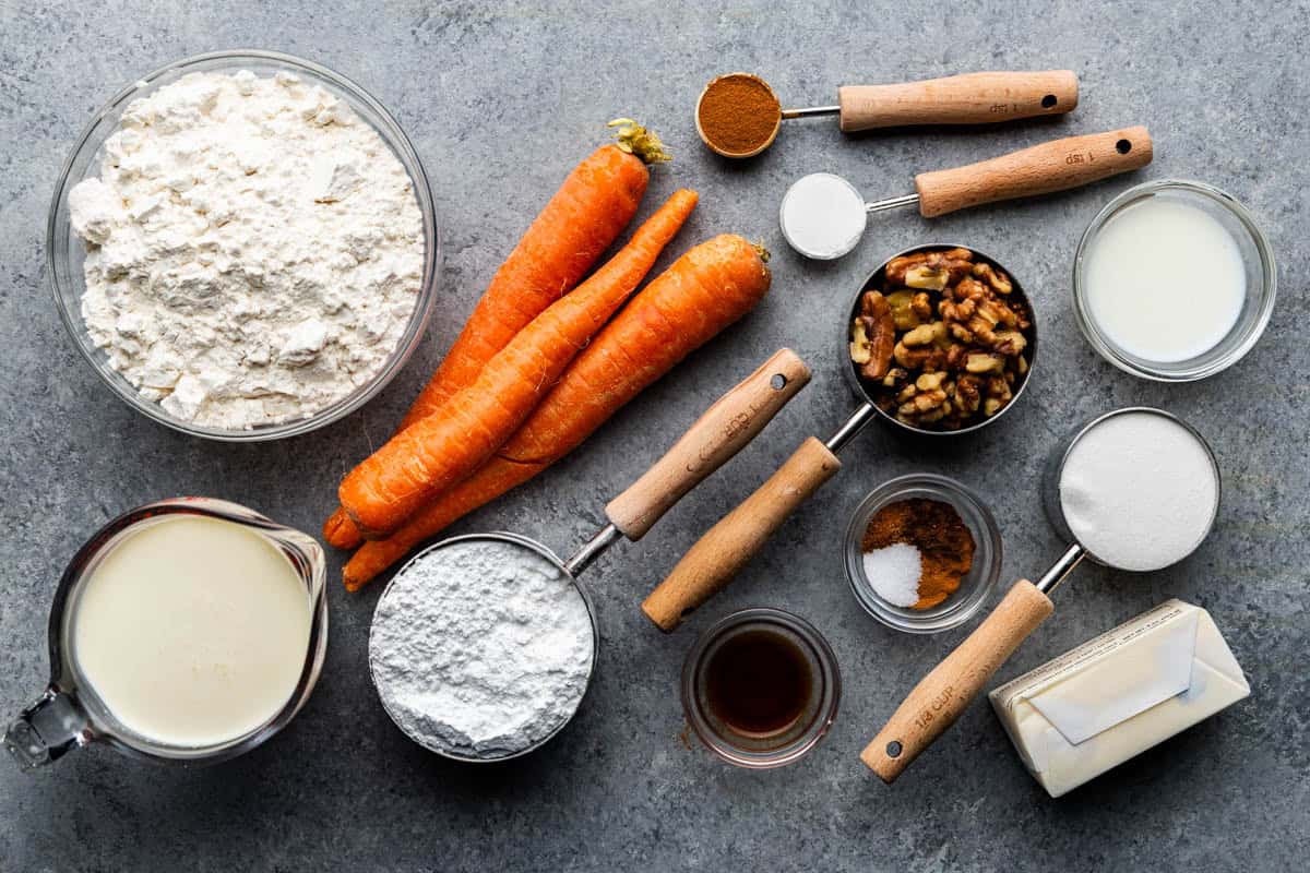 Ingredients used to make Carrot Cake Scones.