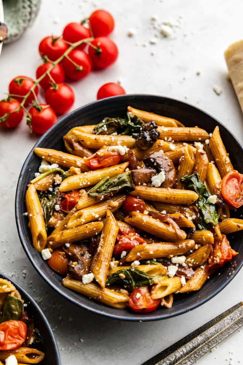 Closeup of 15-Minute Easy Pasta Fresca in a bowl.