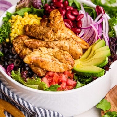 Chicken Taco Salad with Cilantro-Lime Vinaigrette.