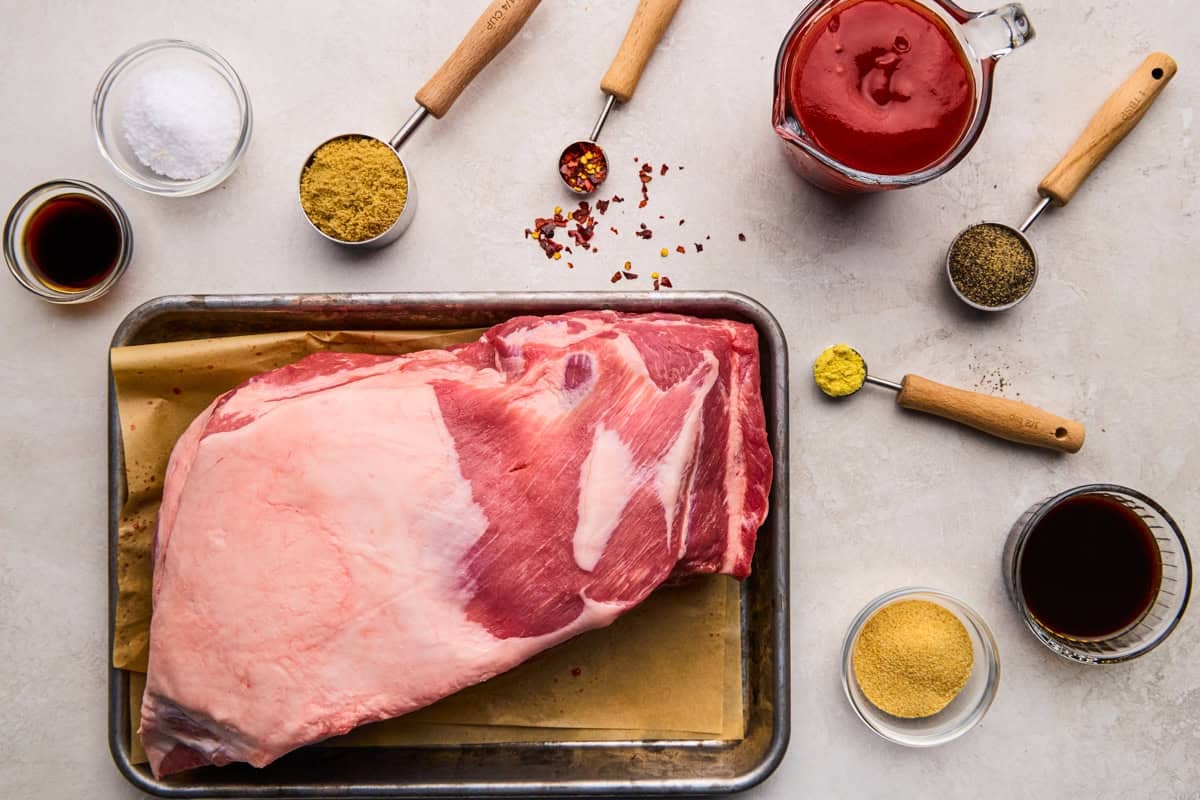 Ingredients for Slow Cooker BBQ Pulled Pork.