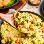 A spoonful of Curry Chicken Salad.