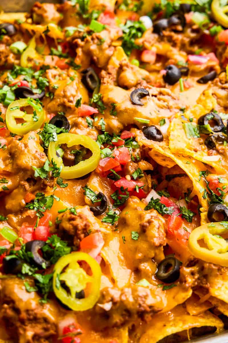 Closeup of Ultimate Nacho Recipe.