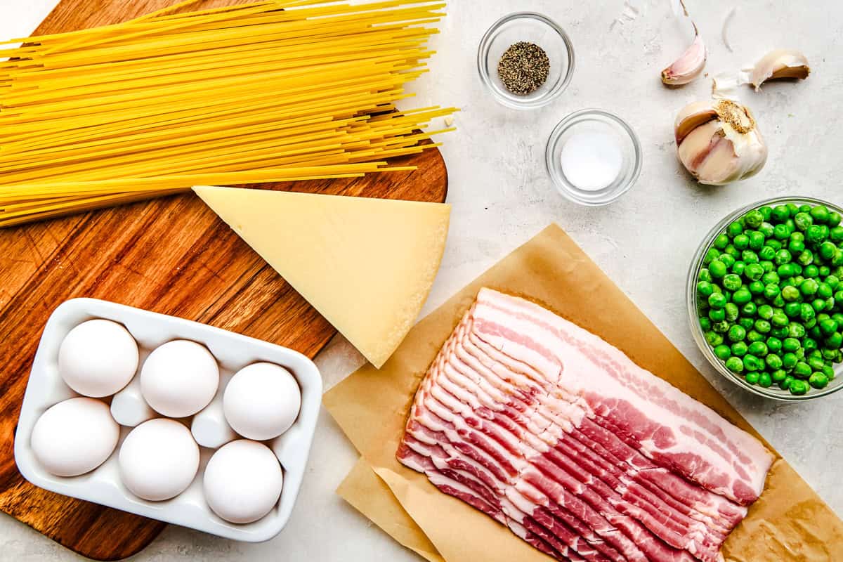Ingredients for American Carbonara.