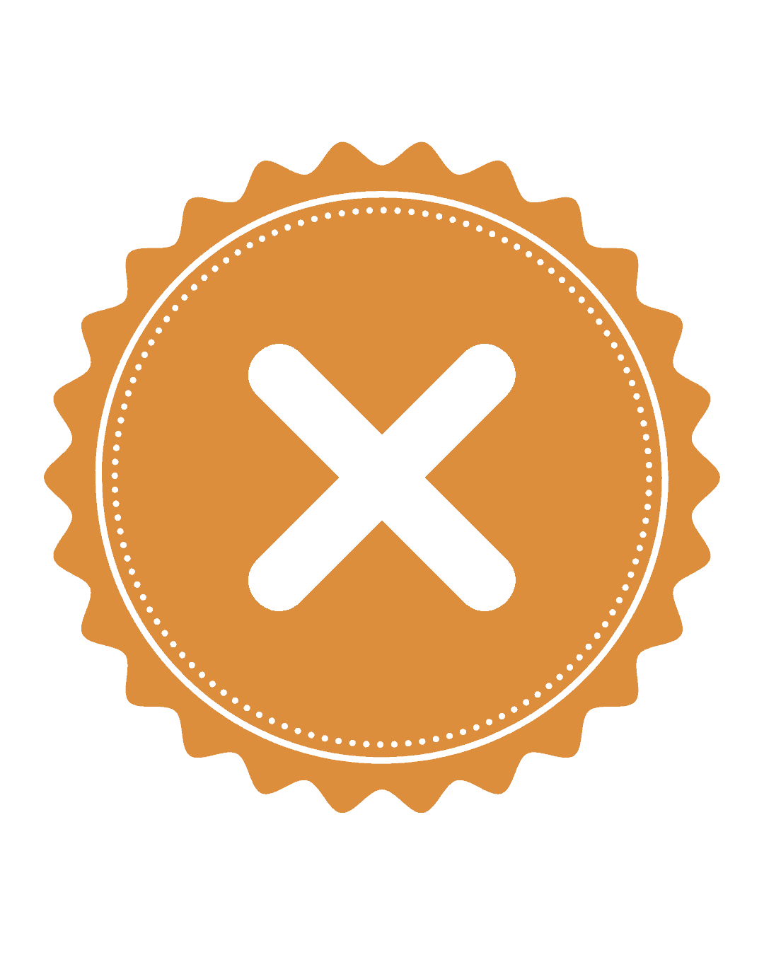 A decorative image showing an X icon.