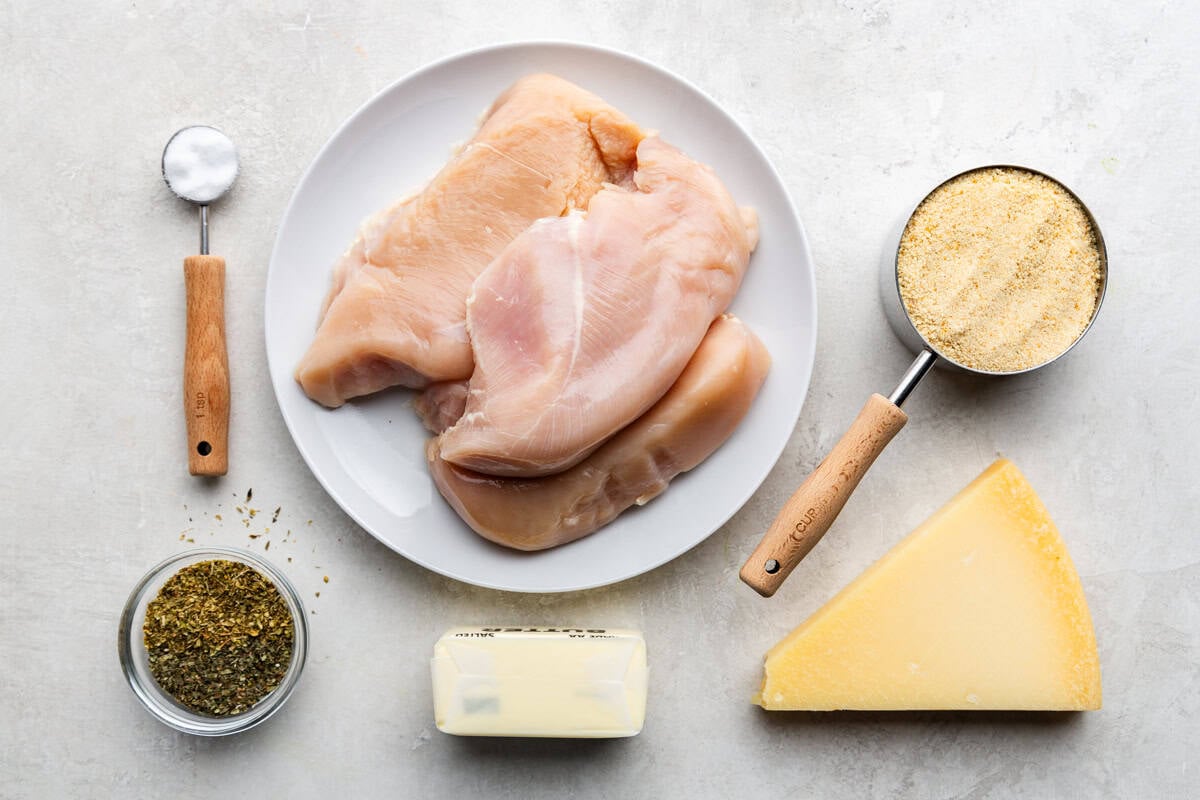 Ingredients used to make chicken nuggets.