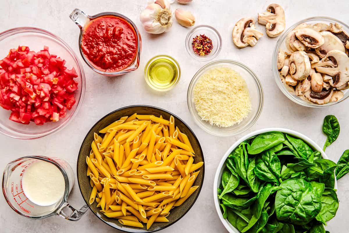 Penne Rosa Ingredients.