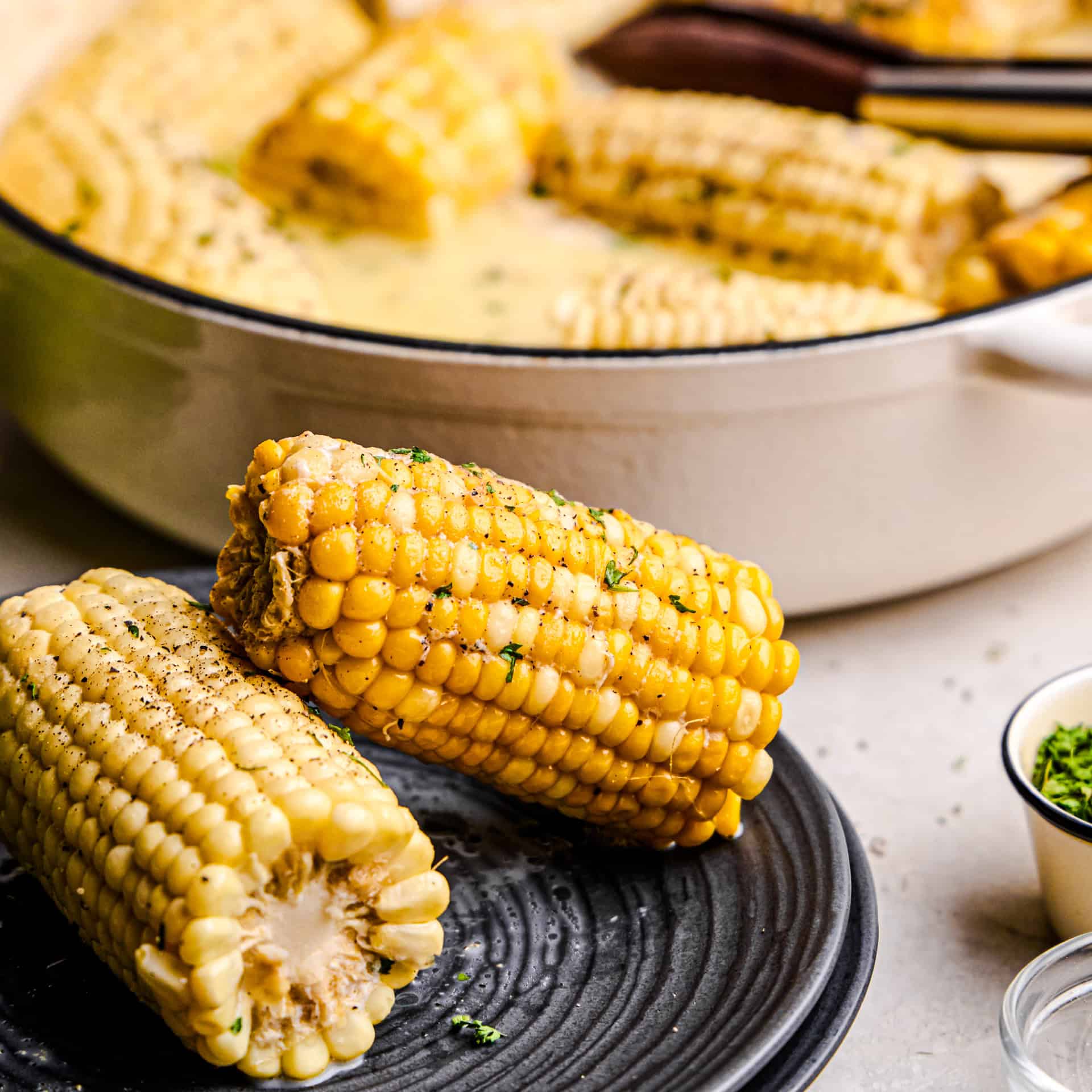 Butter Boiled Corn on the Cob on a plate.