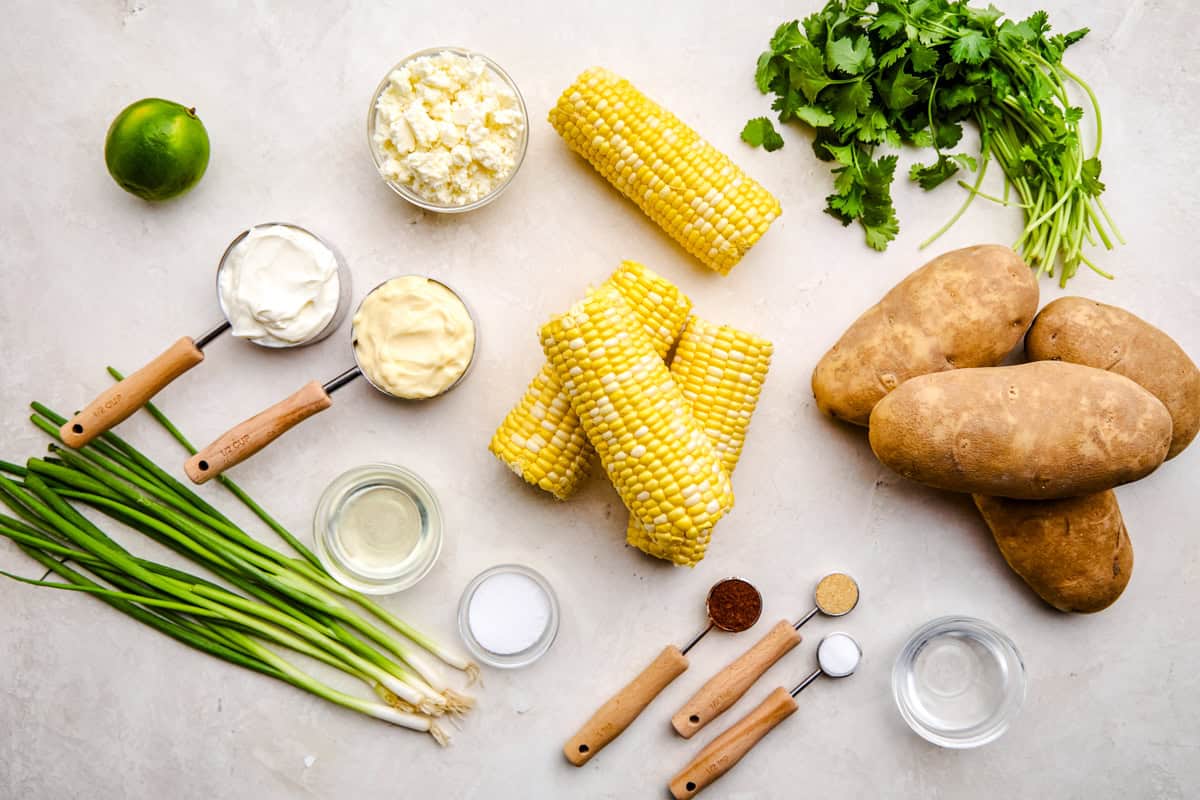 Ingredients for Mexican Street Corn Potato Salad.