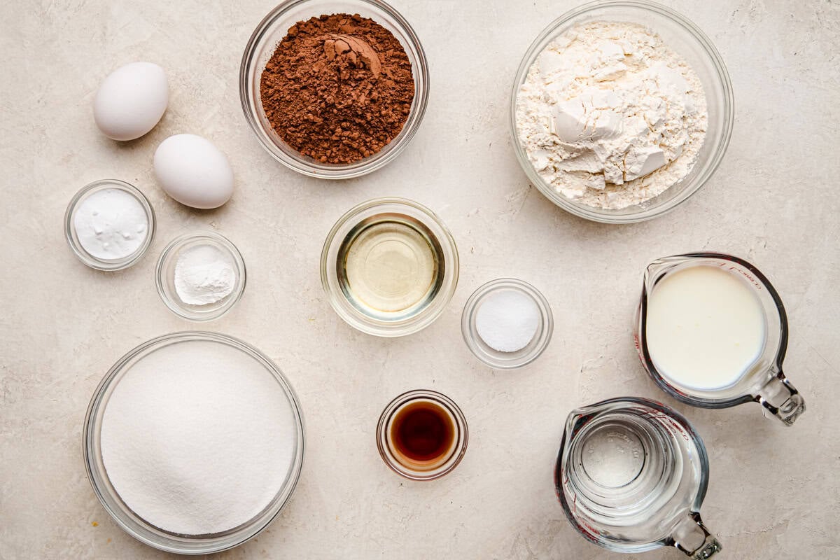 Ingredients for The Most Amazing Chocolate Cupcake Recipe.