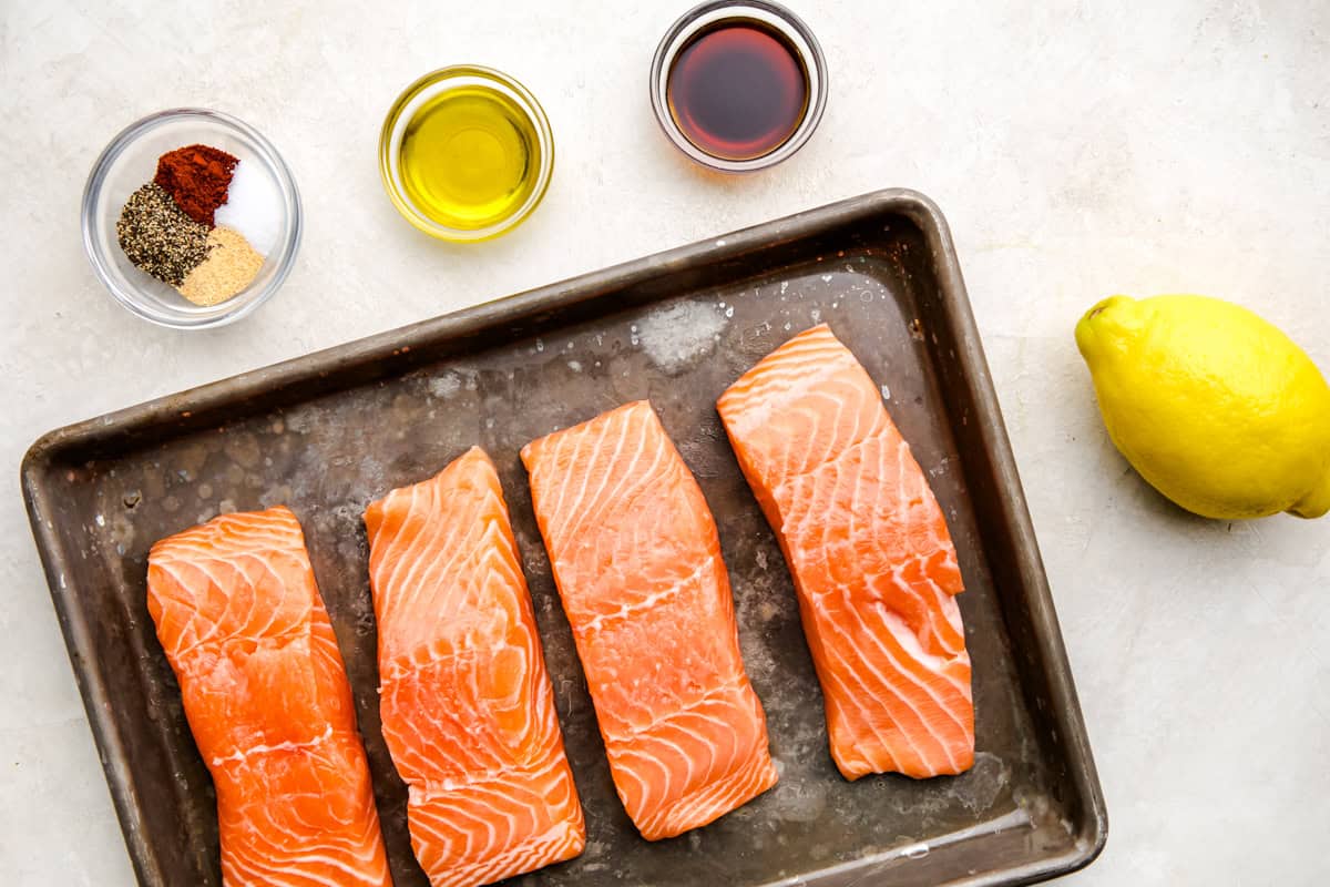 Ingredients for Simple Grilled Salmon.