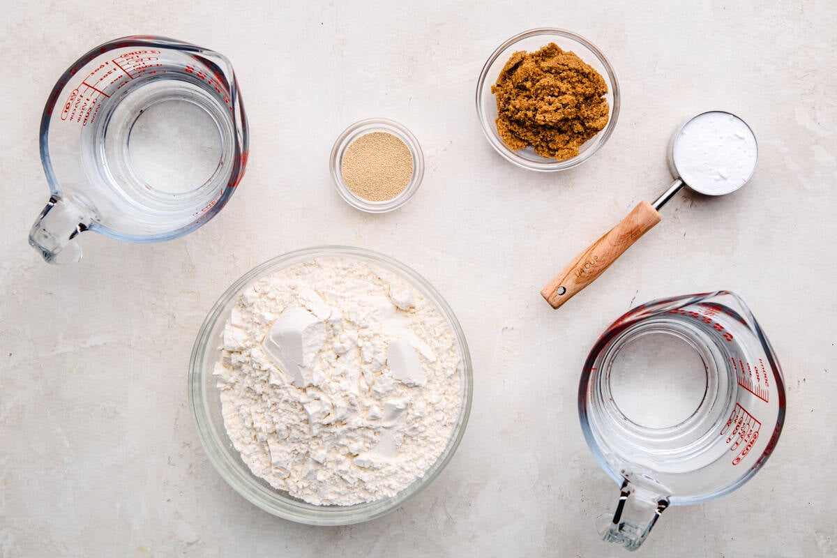 Ingredients for Soft Pretzels.
