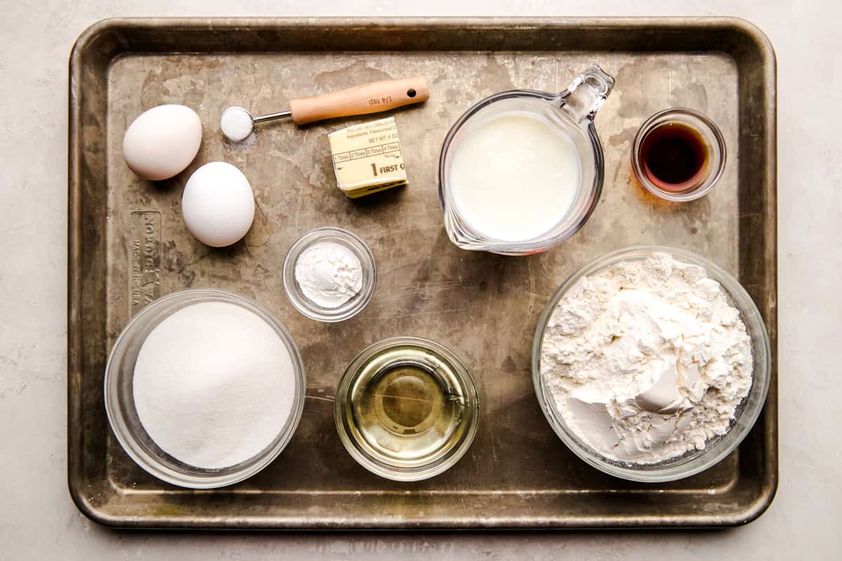 Vanilla Cupcake Recipe ingredients.